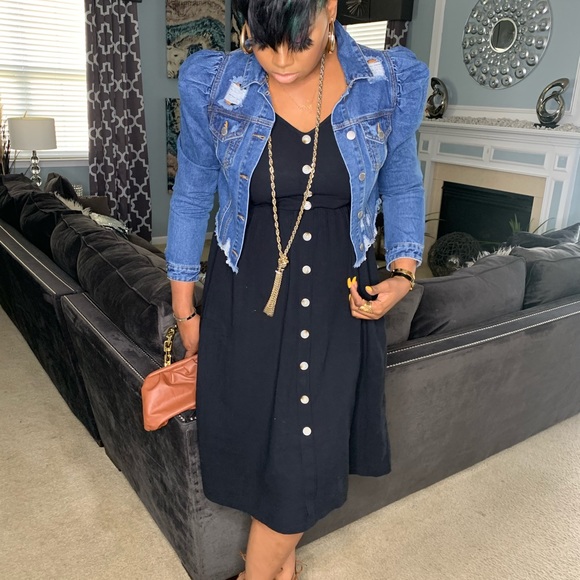 Denim puff sleeve jacket - Picture 6 of 6